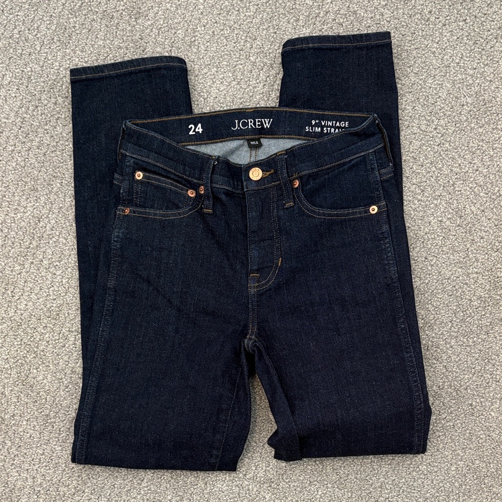 J. Crew Women's Dark Blue Straight Leg Jeans